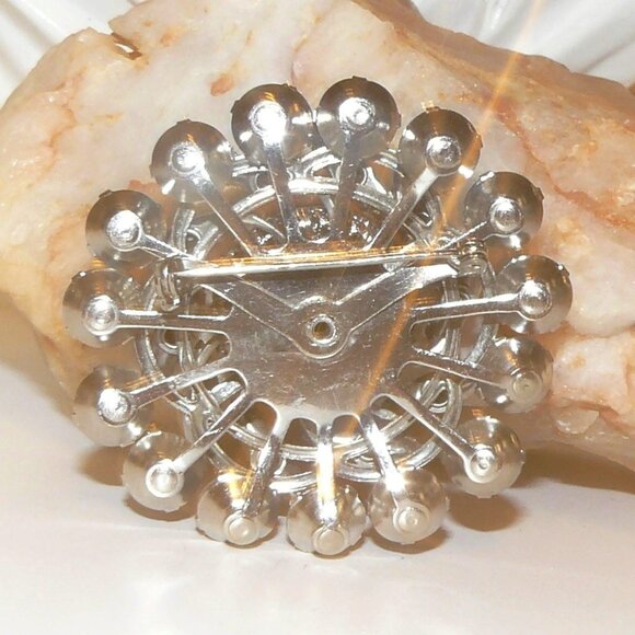 Vintage Large Blue Rhinestone Brooch - Picture 5 of 10